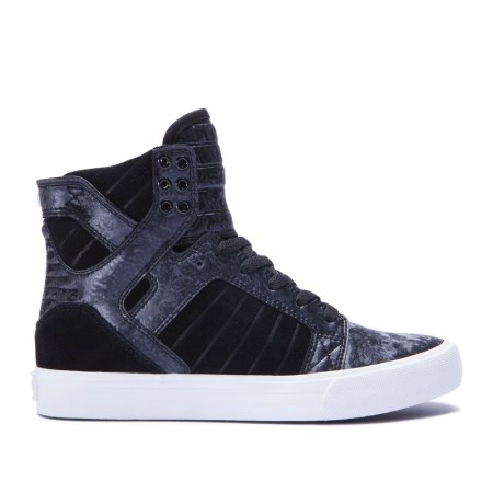 Supra Skytop Womens High Tops Shoes Black/Navy UK 20IQB